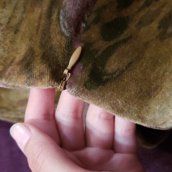 Vintage La Vore Floral Leopard Print Velvet Flare Leg Pants - Picture 11 of 12